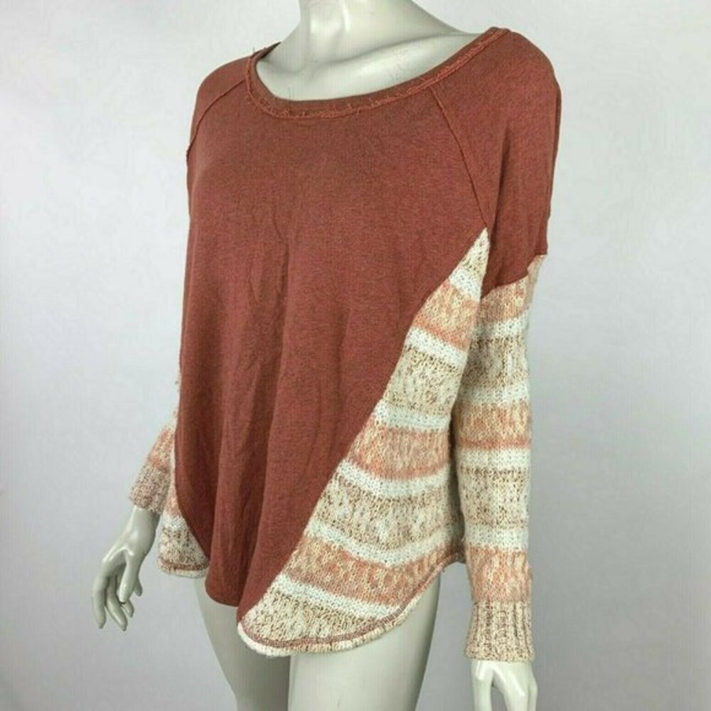 Free People Pullover Terri Knit Sleeve Crew Neck - Picture 3 of 10